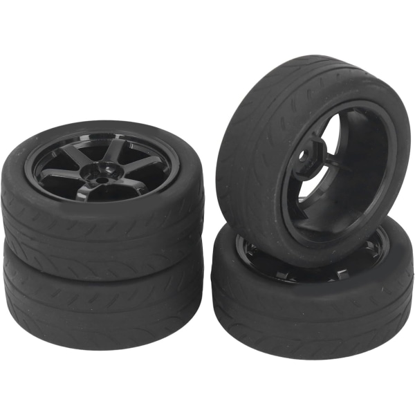 RC Wheel Gummi Plast Heavy Duty RC Däck Universal för TT01 TT02 (svart)