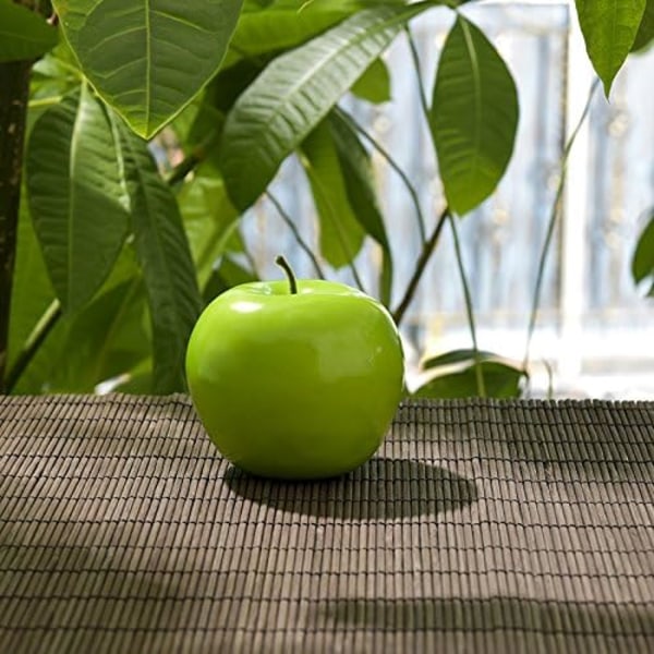 Konstgjorda frukter, 10 st falska frukt äpplen, konstgjorda gröna äpplen modell Faux grönt äpple, falska dekorativa frukter för hemmafest