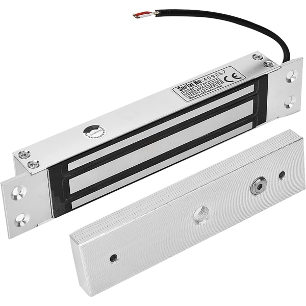 Elektromagnetiskt lås Magnetlås Aluminiumlegering + Silvermetallplatta DC 12V 180Kg Hållkraft Integrerat elektriskt magnetiskt låslås