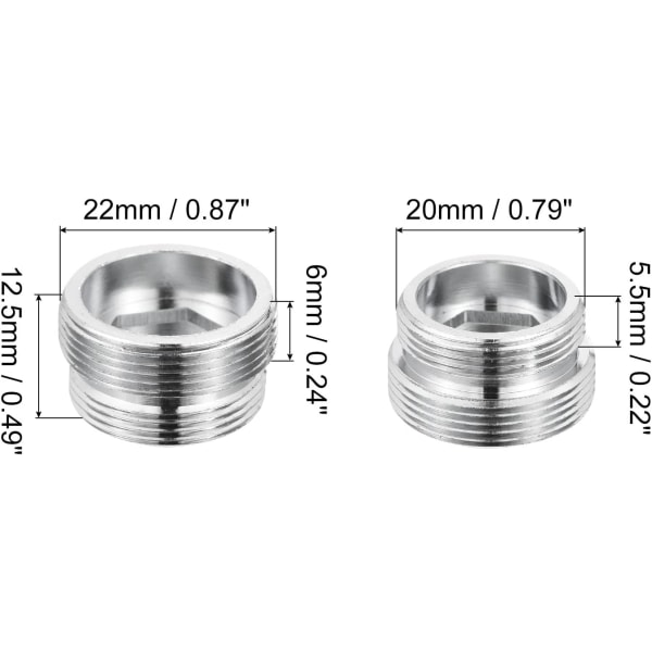 4 stycken kranadapter 20mmx5,5 mm yttergänga på 22mmx6mm au? Enterwinden mässing kran kran fläkt anslutning för köket badrummet