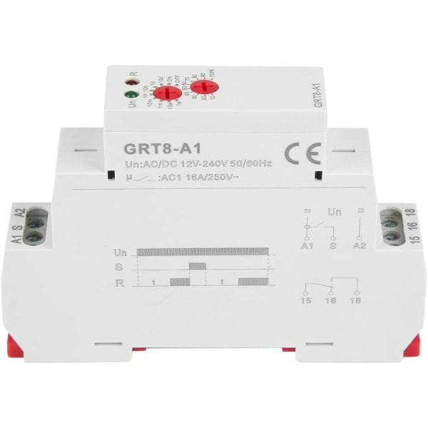 Grt8 A1 Delay On Timer Grt8 A1 Mini Power On Delay Time Relä Din Rail Typ AC DC 12V~240V