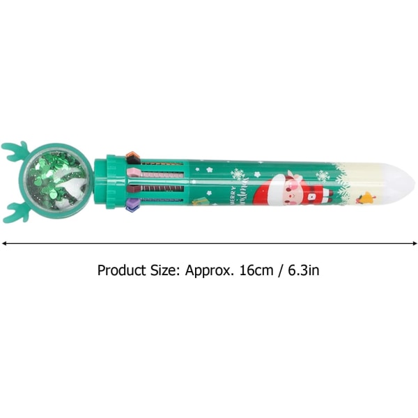Kulspetspennor med jultema, sidenskrivande 10 färger Julkulspetspennor för barn för kontor (pojkmönster)