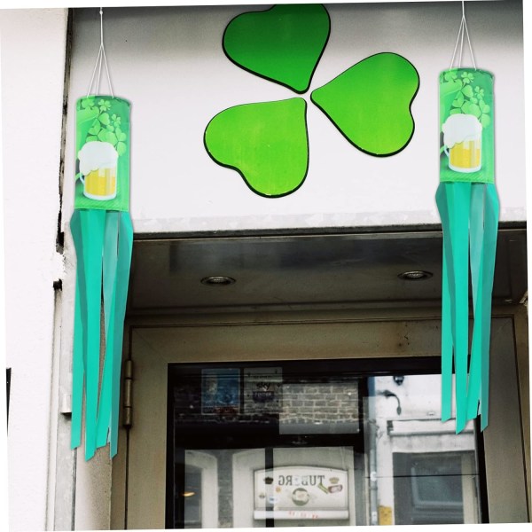 16 st Irish Windpipe Flag Patricks Day Windsock Flag Backyard Windsocks Nyår Trädgårdshängande dekor Patricks Day Wind Flag Shamrock