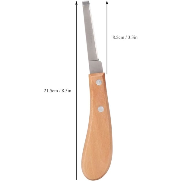Rak bladformad hovkniv i kolstål, trimningsverktyg för användning av nötkreatur (rak vänster hand)