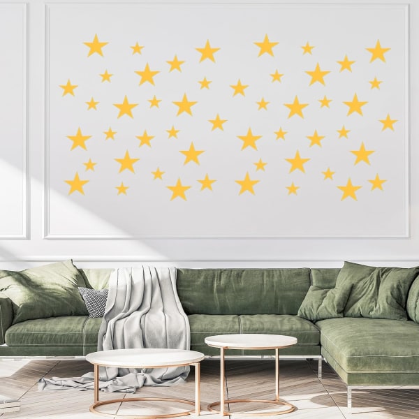 Akrylspegelväggklistermärke 25stk i 1set Självhäftande avtagbara stjärnväggsbilder för hem vardagsrum sovrum kontor hem fungerar (orange)