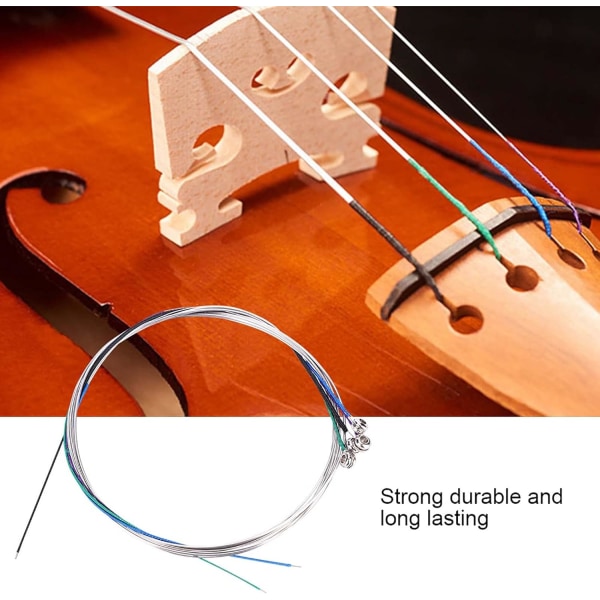 Speltillbehör 4 4 violinsträngar stålsträngar i full storlek 010,014,020,029 (010-029) Violin