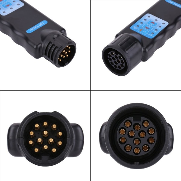 Trailertestare, 12V 13-stifts LED-ljus Ledningskabel Kretsuttagstestare för dragkrok för fordonssläp