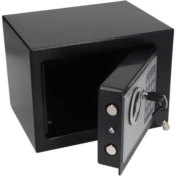 Kassaskåp och låslådor, liten kassaskåp elektronisk kassaskåp, säkerhetsskåp för pengar med knappsats och nyckel för förvaring av kontantsmycken
