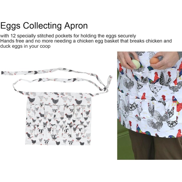 Förkläde för insamling av kycklingägg, multifunktionellt handfritt förkläde för insamling av ägg i vuxenstil för hemmet (typ 5)