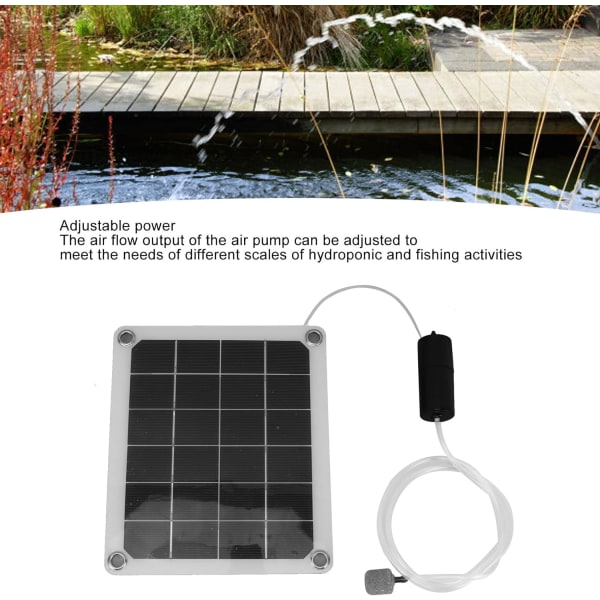 Solar Pond Aerator Vattentät 20W Noiseless Solar Aquarium Air Pump med Air Bubble Stones för Fishpond Solar Air Pump