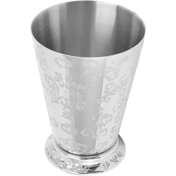 Dricksglas, Cocktaildrickskopp, 304 rostfritt stål Silverfinish Moscow Mule Mugg, för barer Hem (Lövmönsterskärning)