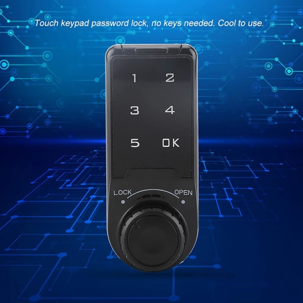 Elektroniskt skåplåssats, digital lösenordsinmatning Touchknappsatslås, Touchknappsatslösenordsnyckelåtkomstlås för åtkomstkontrollsystem
