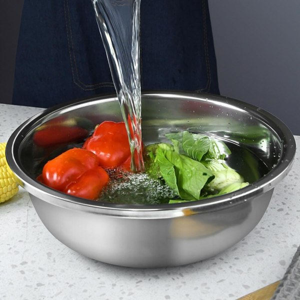 2 st grönsaksskålar i rostfritt stål Matbehållare för köksblandningsskål Durkslagssilskål Aluminiumsoppskålar Skålar av rostfritt stål