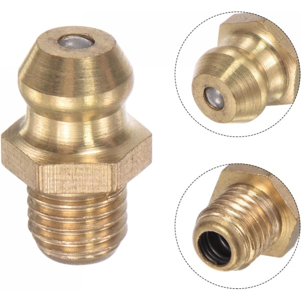 10 st mässing rak smörjnippel M6x0,75 mm hydraulik fettnippel tillbehör