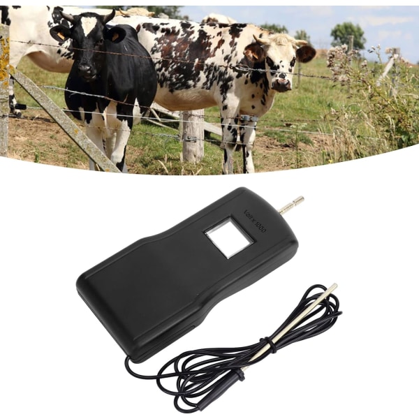 Stängselspänningstestare, bärbar, stabil multifunktions-LCD elektrisk stängselvoltmeter för boskapsuppfödning (svart)