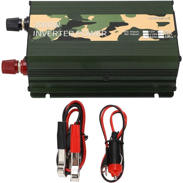 Bilväxelriktare, hög omvandlingseffektivitet Tyst DC 12V till AC Steglös Power Inverter med USB port för nödsituationer (220V)