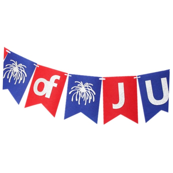 4 juli Tillbehör Festival Banner Dekor Burlap Banner Amerikansk Banner Filt Bunting Hängande flagga för självständighetsdagen Happy Banners United