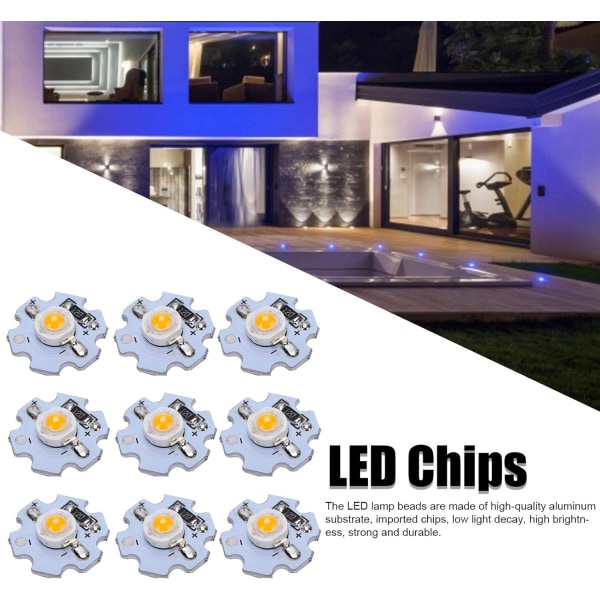 Led Chip Aluminium Led Chip 25 st 0,5W 5V High Power LED Lamp Bead Ljuskälla Chip med aluminiumplatta (Gul 3000K)