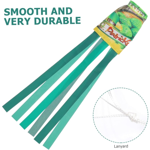 8 st Irish Windsock Flagga Hängande St Patricks Decor Shamrock Tyg Windsock Irish Green Windsock St Patricks Utomhusdekoration