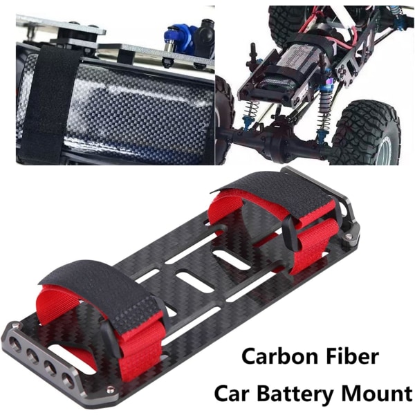 Rc batteribricka, kolfiberbatteri monteringsplatta för Hsp Redcat Axial Scx1 1:10 Crawler Rc bil