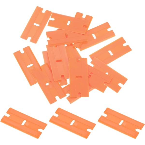 100stk plast rakblad Dubbelkant för vägg bilfönster glas klistermärke orange