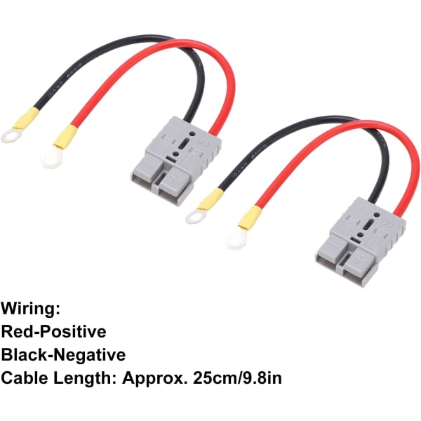 Batterikontakt Batterikabel Plast Metall Dc600V 50Aer Batterikablar Snabbkopplingskontakt 10Awg För Bil Van Motorcykel Rv Trailer