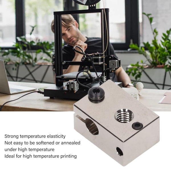 3D-skrivare värmeblock, praktisk mässing standard slitstyrka skrivare Hotend värmeblock för utskrift (nickelpläterad mässing)