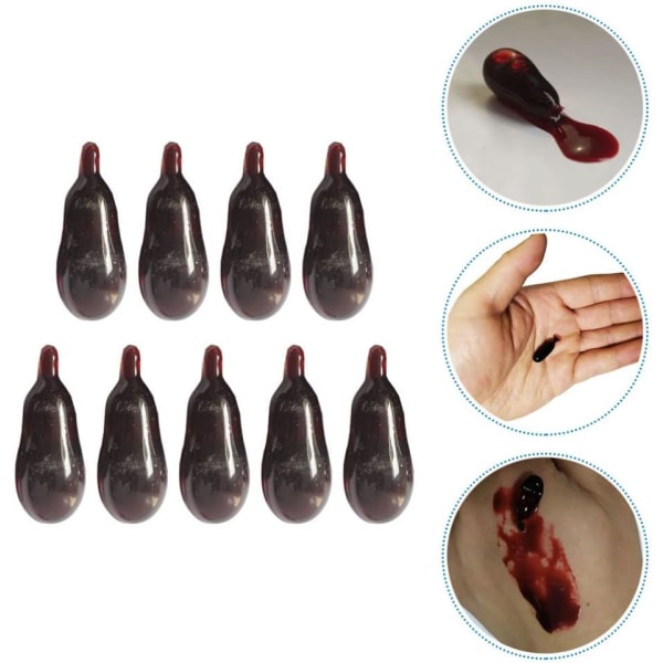 9 st Fake Blood Capsules Halloween Makeup Halloween Make up Halloween Blod Capsules Fake Blood Halloween Kostym Vampyrkläder Halloween