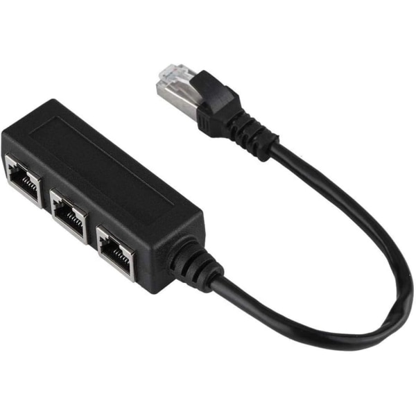 Ethernet Splitter Ethernet Splitter 1 Till 2 Abs Svart Ethernet Förlängningssladd Kabel 1 Hane Till 3 Hona Port Transfer Connecter Splitter