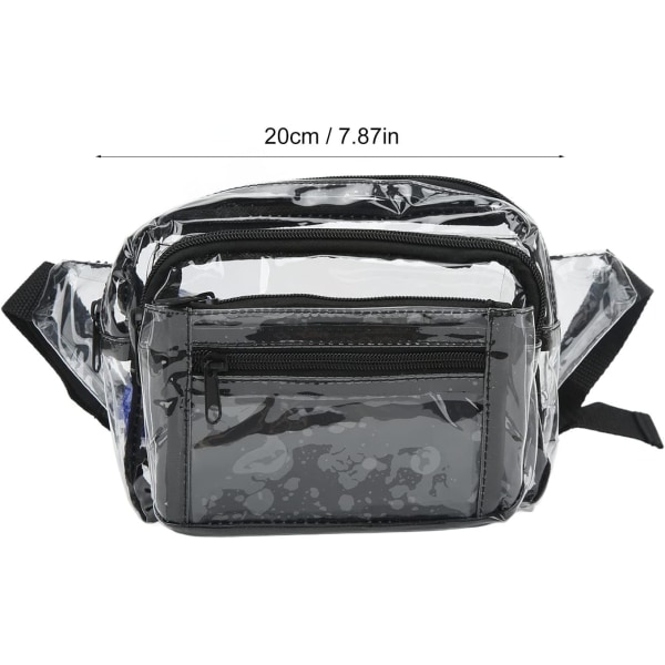 Genomskinlig axelväska Midjeväska Klar PVC Fanny Pack Dragkedja Stor kapacitet Vattentät Transparent axelväska för konserter, sportevenemang