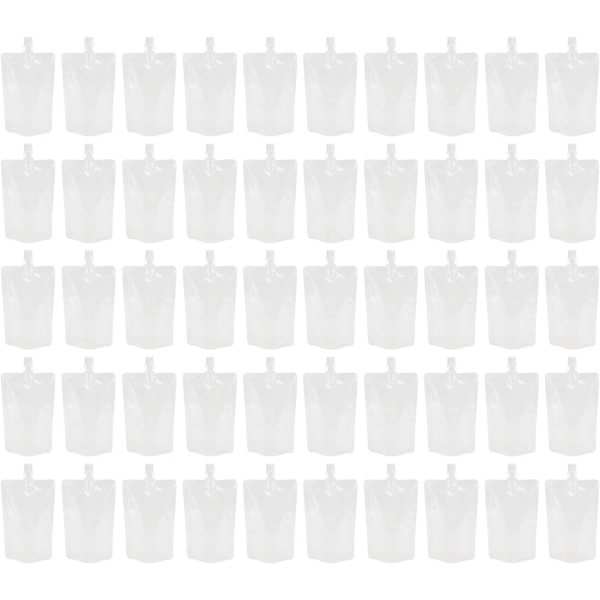 50 st genomskinliga dryckesflaskor Stående spritpåse Bärbar dryckespåse i plast (300 ml)