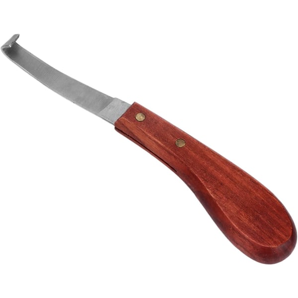 Böjd hovkniv, höger-/vänsterhand Ergonomisk hovkniv med trähandtag för hästtrimning