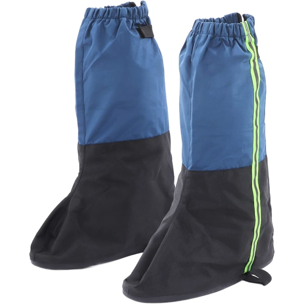 Gaiter Overshoes, Elastiskt bälte Overshoes Damask Blå Halkfri vattentät bärbar reflekterande remsa för klättring för män