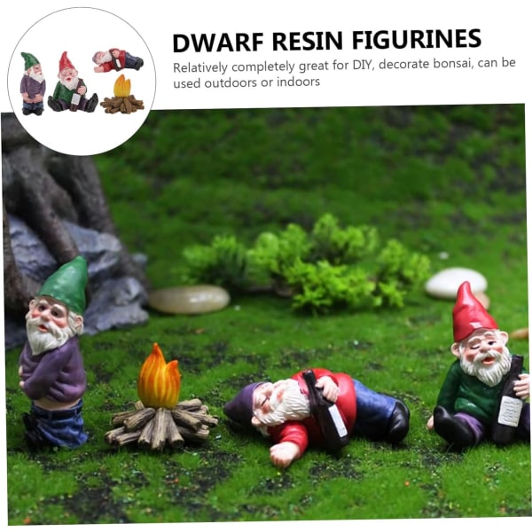 12 st Fairy Garden Ornament Trädgårdstomte Staty Mini Gnome Figurine Miniatyr Gnome Skulptur Mikro Landskap Växtdekorationer Personlighet