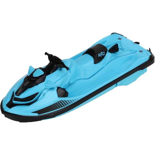 RC motorbåtsleksak, vattentät högfrekvent 2,4G fjärrkontroll motorbåt för utomhuslek (blå)
