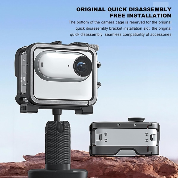 För Insta360 GO 3 kamera Hel bur Case Ram med dubbla Cold Shoe-gränssnitt För vloggning Video Göra en sömlös switch