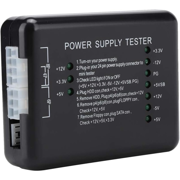 Psu Tester Power Abs Svart Power Svart Abs Support Atx Med LED-indikatorlampa Cfor OMPuter Parts