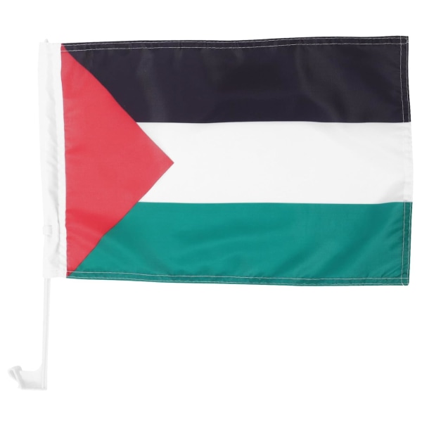 Palestina bilflaggor Palestina bilflagga med stolpfönsterklämma Liten gobeläng Palestina utomhus dekorativ flagga fordonsbanner för bil