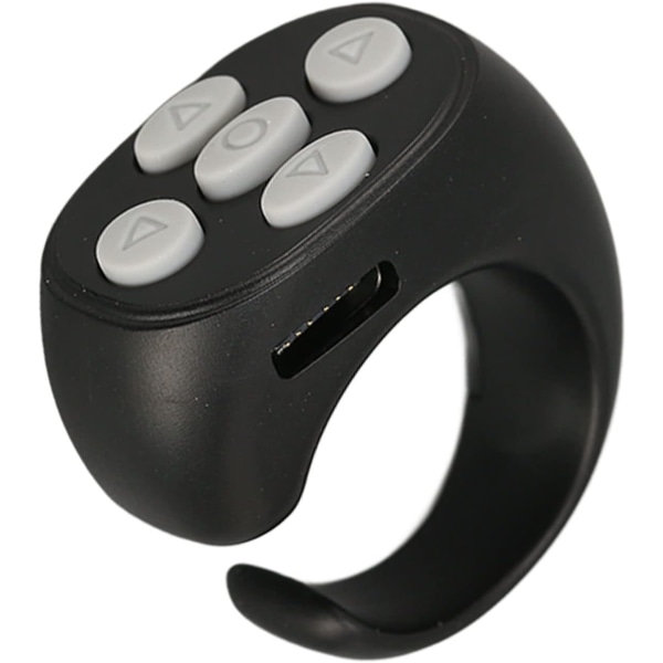 Tik Tok Scrolling Ring Kindle Remote Abs Smart Ring Controller Bluetooth 5.3 Trådlös fjärrkontroll Page Turner för Tik Tok elektronisk bok (svart)