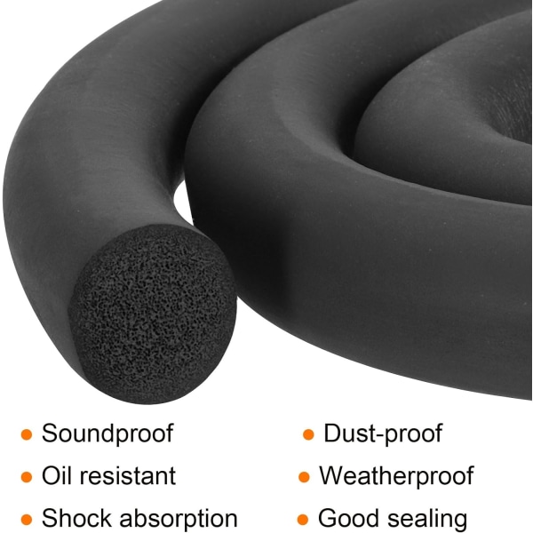 Skumgummi väderbana, 25 mm (0,98 ") diameter x 1 meter (3,28 FU?) Lang, rund EPDM massiv gummi för ger? Usch-, Sto?-och