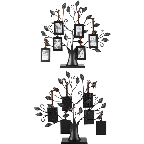 Fashionabla familjefoton Ramvisningsträd med hängande tavelramar Heminredning, för nära och kära, föräldrar, (S 6 fotoramar med 6,4 *