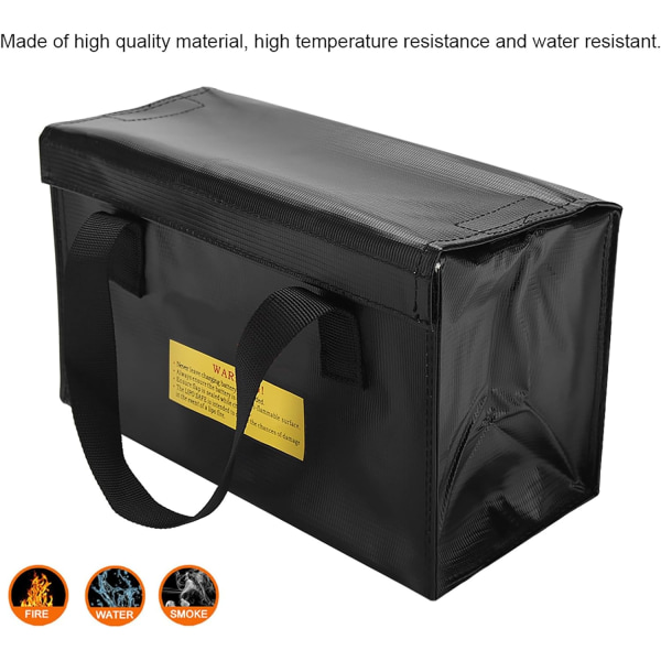 Explosionssäker Lipo Battery Safe Bag för laddning och förvaring, Stora utrymmesladdningsbatterier Förvaringspåsar, Portabelt handtagsdesign, för