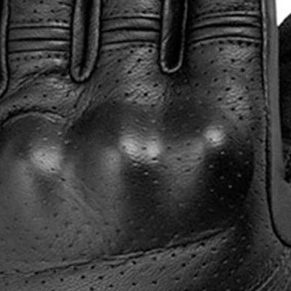 Helläderhandskar, svarta stärker andningsbara ridhandskar Halkfri elastisk handled för motorcykelkörning