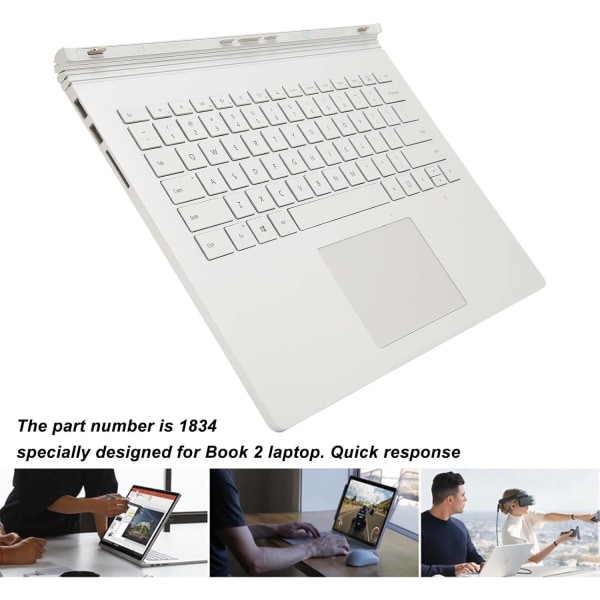 Surface Book 2 Tangentbordsbyte för 1834 aluminiumlegering Silver Artikelnummer Quick Response 13.5In Sensitive Control
