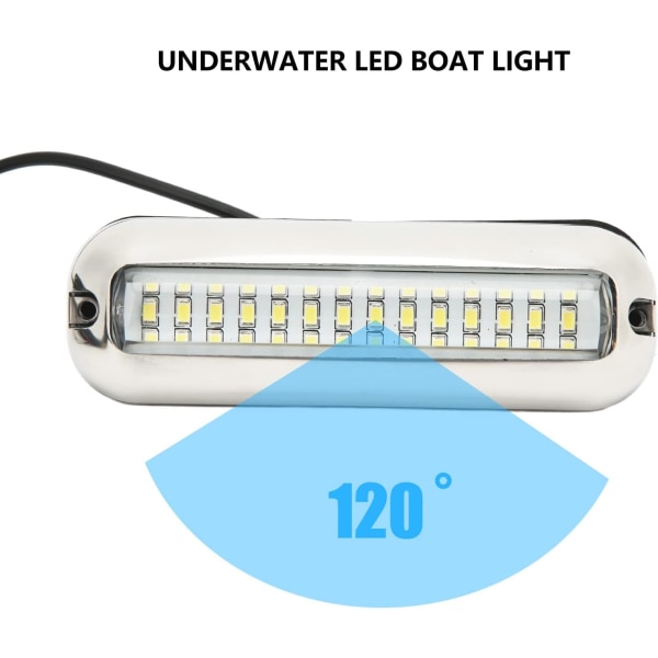 Undervattens marin LED-ljus Undervattens-led-båtsljus i rostfritt stål Led marinled-lampor 42 LED-ljus undervattens-led båtlampa 10‑30V DC-avtappningsplugg