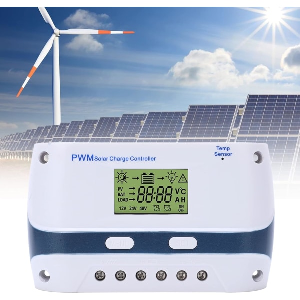 Rv Series Pwm Solar Charger Controller 12V 24V LCD-skärm med 40A USB utgång vattentät solpanelsregulator