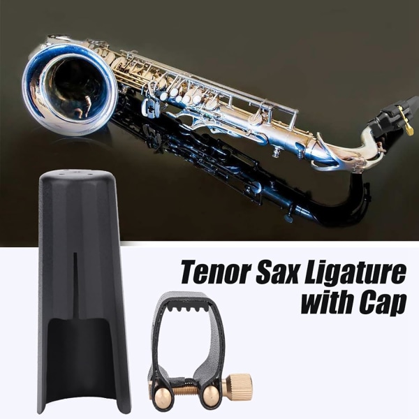Ligature Saxophone Ligature Plastic Pu Black Pu Ligature Fästelement med plast för Sax Saxphone Munstycke