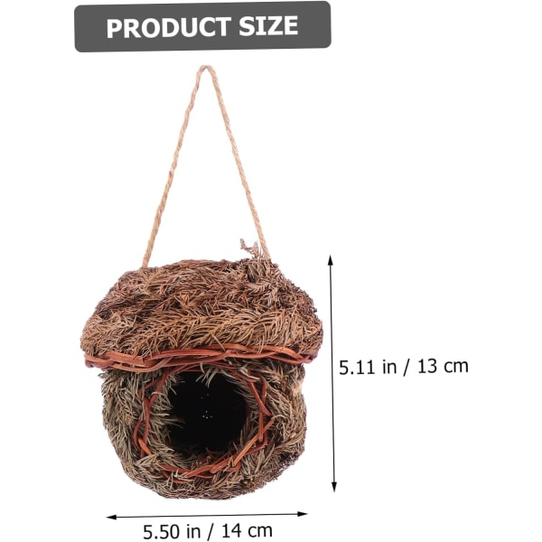 3 st vävd fågelbur Fågelbo Hängande Fågelhus Hängande Hummingbird House Hummingbird Shed House Naturligt vävt Fågelskydd Fågelhängande