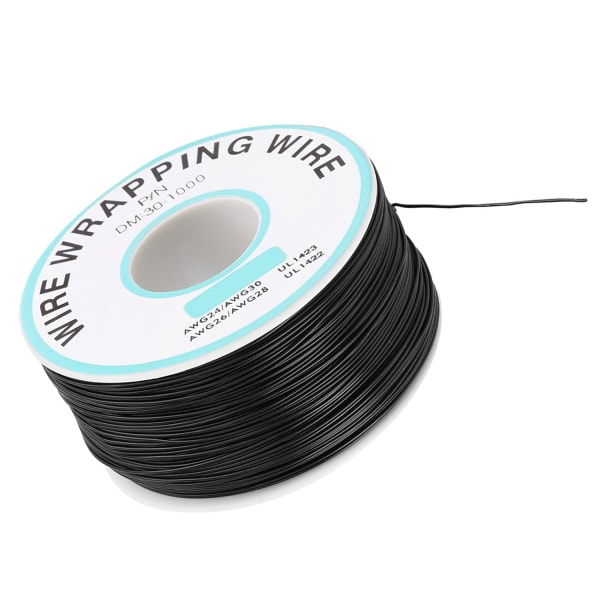 Kynar tråd elektronisk komponent 0,25 mm trådlindning Enkel tråd kärntråd 30Awg kabel 250 meter svart enkel tråd tråd anslutning