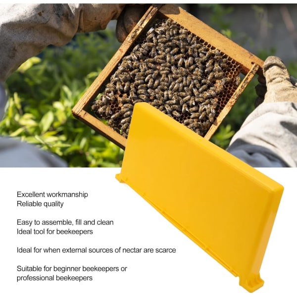 Bee Hive rammatare, 4 liter bikupa ram topp sirap bimatare för biodlingsutrustning, 18,9 x 8,7 x 2,2
